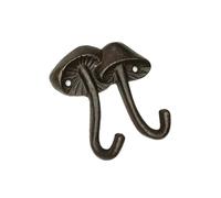 Cast Iron Mushroom Coat Hook Organizer with Antique Finish, A | Mounted Decor Rack for Foyer Bedroom Kitchen Grab-and-Go Items