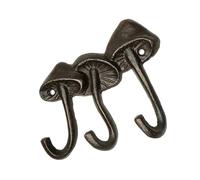 Cast Iron Mushroom Coat Hook Organizer with Antique Finish, B | Mounted Decor Rack for Foyer Bedroom Kitchen Grab-and-Go Items