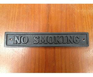 CAST IRON NO SMOKING SIGN