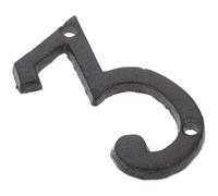 Cast Iron Number 5 for Mailbox and Doors, Clear Visibility | Shiny Smooth Finish, Pre Drilled Screw Hole, 7.8x4x0.5cm Size, for Hotels, Shops, Garages