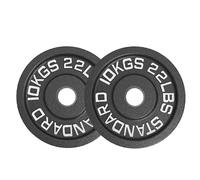 Cast Iron Olympic Weight Plates with 2 Inch Hole for Powerlifting Deadlifts and Strength Training, Solid Black Finish, Pairs 1.25kg to 25kg and Sets 45kg to 250kg (10 kg - Pair)