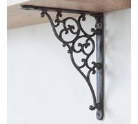 Cast Iron Ornate Scroll Shelf Bracket 27.5cm x 20.5cm Traditional Decorative Metal Wall Bracket with Scrollwork Design for Wooden Shelves, Kitchens, Living Rooms, Studies and Interiors