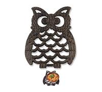 Cast Iron Owl Trivet - Decorative Trivet For Kitchen Counter or Dining Table Vintage, Rustic, Artisan Design - 20x15.3 cm - With Rubber Pegs/Feet - Recycled Metal
