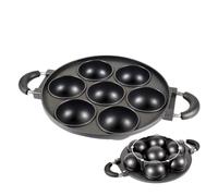 Cast Iron Pan - Round Pastry Tray Without Stick, 7 Cup Muffin Pan | Heavy Duty Baking Lice, Durable Cake Tray for Cupcakes Corn Brownies Scones Muffins Kitchen
