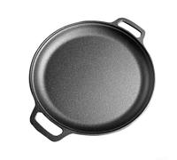 Cast Iron Pancake Pan Double Ear Nonstick Uncoated Griddle for Crepes Tortillas Flatbread Heat-Retentive Easy Clean Black Choice of 28cm 30cm 35cm Induction and Gas Stovetop Cooking(28cm)