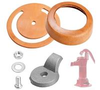 Cast Iron Pitcher Pump Repair Kit, Check Valve Assembly With Leather Cup Components for Manual Water Hand Pump Replacement, Lower Valve Holster Parts