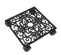 Cast Iron Plant Trolley Vintage Style Square Plant Pot Stand with Wheels