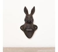Cast Iron Rabbit Bottle Opener 14.8cm Rustic Wall Mount Country Bar Decor