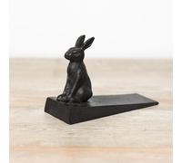 Cast Iron Rabbit Door Wedge - 13.5cm Rustic Sturdy Animal Design Doorstop