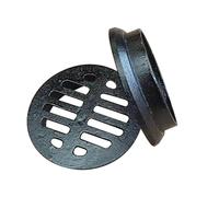 Cast Iron Round Floor Drain, Lawns Drain Cover Outdoor, Anti-Blocking Black Drainage Grate for Balconies, Rooftops and Gardens(11 cm/4 in)