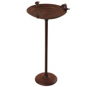 Cast Iron Rust Bird Bath On Stand Fallen Fruits Brown One Size