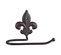 Cast Iron Rustic Toilet Roll Holder, Fleur de Lis