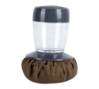 Cast Iron Scrub - 10×8cm Non Scratch Scouring Pad with Oil Distributor | Cast Iron Skillet Cleaner Scrubber | Portable Cleaning Skillet | for Grill Outdoor Restaurant Kitchen BBQ Barbecue Oven