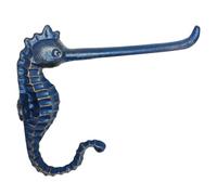 Cast Iron Seahorse Toilet Paper Holder, Heavy Duty DIY Vintage Rustic Iron Roll Tissue Wall Mount Paper Holder Towel Racks with Hardware, Metal Clothing Hanging Rod (Blue)
