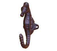 Cast Iron Seahorse Wall Hook - Metal Art Sculpture, Decorative Home & Nautical Decoration