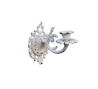 Cast Iron Set Of 2 Wall Mounted Candle Sconces Holders, Shabby Chic Hanging Candle Holder For Wall, Candle Wall Sconces, Living Room Mantel Decor(White)