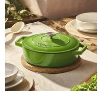 Cast Iron Shallow Casserole Dish Ovensafe Pan & Lid 28cm 4.3L Cooks Professional