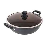 Cast Iron Shallow Concave Wok with Wide Handles,Non-Stick Wok,cast Iron Thick Wok,Double Ear Stew Pot,Traditional Household Frying Pan-32cm