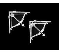 Cast Iron Shelf Bracket Bow Arrow Antique White Vintage 6" X 6" Industrial Pair