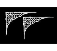 Cast Iron Shelf Bracket Decorative Wall Antique White Vintage 12" X 9" Industrial Pair