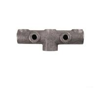 Cast Iron Six-Way Horizontal Bracket for Belt-Driven Air Compressor, with 14x1.5mm and G1/4 Threads for Gauges, Switches, Valves, Silver(Ness 20MM)