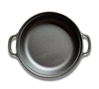 Cast Iron Skillet 22cm Non Stick Round Pan with Two Handles, Heavy Duty Frying Pan for Gas, Electric, Induction and Oven Cooking, Flat Surface Cast Iron Cookware