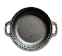 Cast Iron Skillet, 22cm Round Non-Stick Cast Iron Pan with 2 Handles for Gas, Electric, Induction & Oven, Flat Surface, Christmas Decor