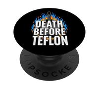 Cast Iron Skillet Cooking Death Before Nonstick Pan PopSockets Adhesive PopGrip