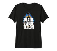 Cast Iron Skillet Cooking Death Before Nonstick Pan Premium T-Shirt