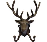 Cast Iron Stag Head Wall Coat Hook Rack