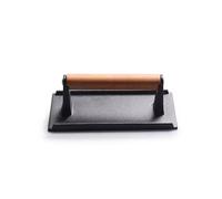 Cast Iron Steak Burger Press Rectangular Uncoated Heavy-Duty Meat Press with Handle for Outdoor Grill Food Cooking Tools