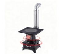 Cast Iron Stove for Indoor & Outdoor Heating, Camping, Tent, Cabin & Backyard Cooking Portable Camping Wood Stoves for Off-Grid Living & Emergency Use(Stove+3 chimney pipes)