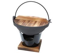 Cast Iron Sukiyaki Pot Japanese Style with Handle for Camping Use