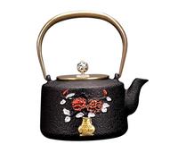 Cast Iron Tea Kettle - Whistling Stovetop Teapot with Cool Touch Handle for Brewing Tea and Hot Beverages