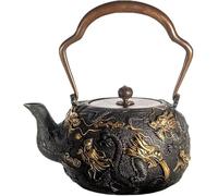 Cast Iron Teapot, 1.4L Kettle for Stovetop, Nine Dragons Pattern, Ideal for Loose Leaf Tea, Coffee Bags, Durable and Functional, Perfect for Home Brewing