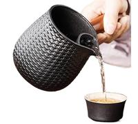 Cast Iron Teapot - 600ml Cup Cooker Teapot Container,Cast Iron Kettle With Wooden Handle | For Adults And Children In The Kitchen For Cooking While Camping Travel And On It