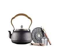 Cast Iron Teapot Japanese Literary Return to Old Ways Pattern with Anti-scalding Handle