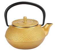 Cast Iron Teapot, Japanese Style Tea Kettle Gold Iron Kettle Japanese Tetsubin Tea Pot with Infuser for Loose Leaf and Tea Bags