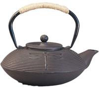 Cast Iron Teapot with Infuser, Durable Stainless Steel, Hammered Design, 780ml Capacity - Black Kettle
