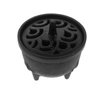 Cast Iron Three-legged Cauldron Incense Holder with Lid