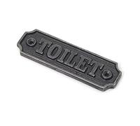 Cast Iron TOILET Door Sign - 115mm x 35mm c/w fixing screws.