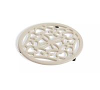 Cast Iron Trivet for Hot Dishes, Kitchen Table Protection (Cream)