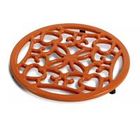 Cast Iron Trivet for Hot Dishes, Kitchen Table Protection (Orange)