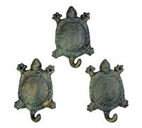 Cast Iron Turtle Wall Hook Set, Pack of 3, 5 1/4 Inch