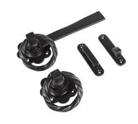 Cast Iron Twisted Ring Gate Latch, 195mm, Heavy Duty, Black