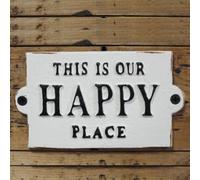 Cast Iron Wall Sign Happy Place