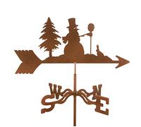 Cast Iron Weathervane with Animal Silhouette Roof Mount Wind Direction Indicator Tool Outdoor Farm Scene Garden Stake Decoration Weather Vane Measuring Tool