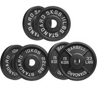 Cast Iron Weight Plates Set - Heavy Duty Barbell Plates, Standard Bar Compatible, Durable Iron Weights for Home Gym Strength Training