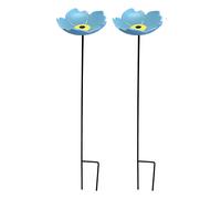 Cast Iron Wild Bird Forget Me Not Flower Dish Bird Feeders (Set of 2)