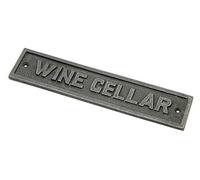 Cast Iron WINE CELLAR Door Sign - 230mm x 50mm c/w fixing screws.